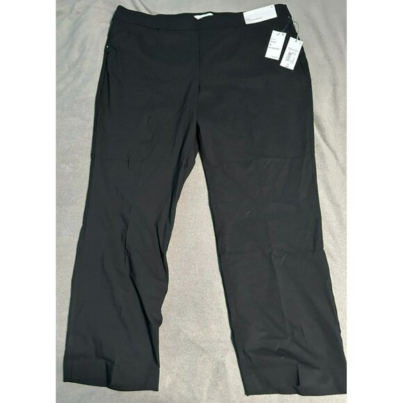 Liz Claiborne 18 April Black Flat Front Pull On Slim Leg Ankle - Picture 1 of 7